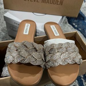 Steve Madden rhinestone slide sandals